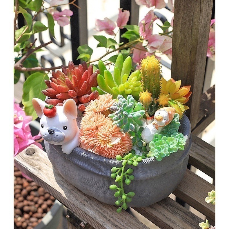 【Fm時尚家居】 多肉花盆  居家收納 動物花盆  zakka創意花盆  桌面收納    居家裝飾-細節圖6