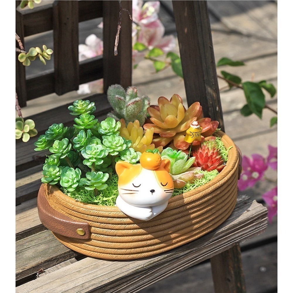 【Fm時尚家居】 多肉花盆  居家收納 動物花盆  zakka創意花盆  桌面收納    居家裝飾-細節圖7