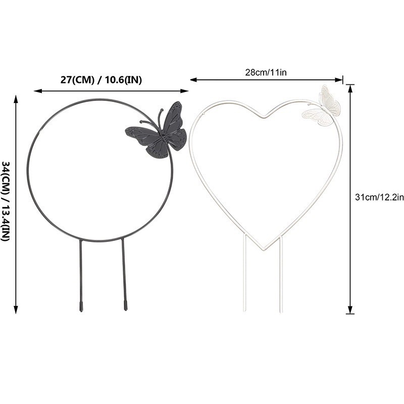 【Fm時尚家居】 園藝 園藝裝飾 爬藤架 植物爬藤架 圓型蝴蝶/心型蝴蝶 山烏龜 龜甲龍 鐵線蓮 花架 爬藤小支架-細節圖7