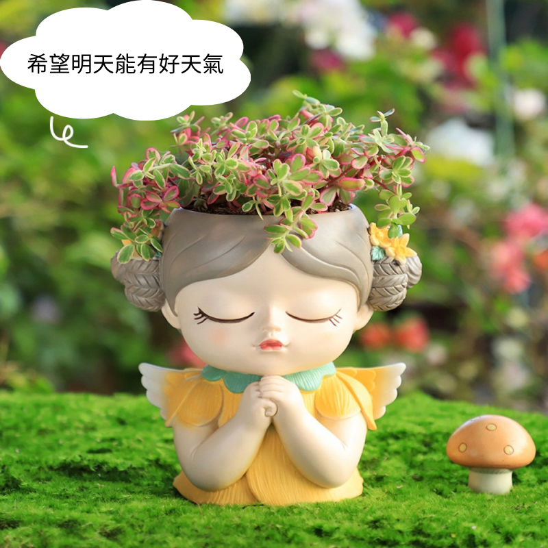 花盆 多肉花盆  園藝裝飾  魔法精靈創意植物花盆  居家客廳擺件（此款為中號）-細節圖6