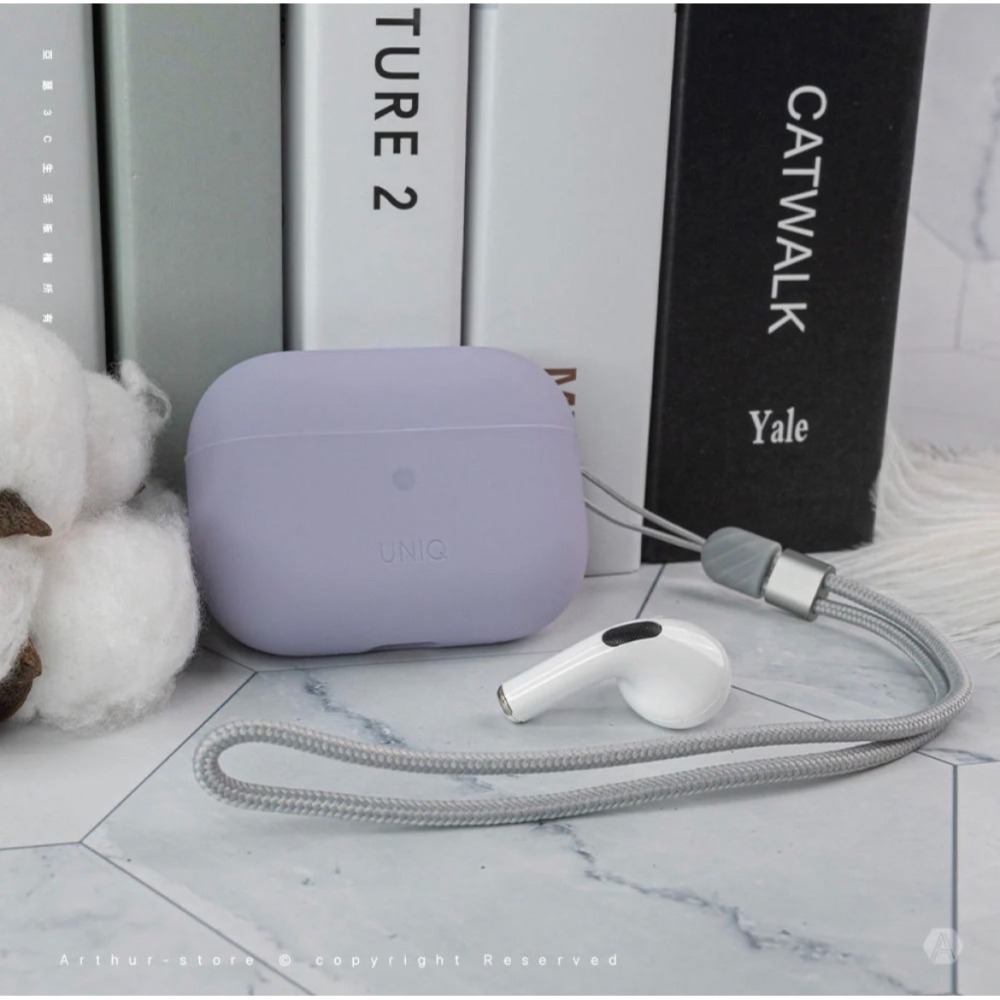 Lino 素色簡約液態矽膠藍牙耳機保護套(附掛繩) AirPods Pro 第2代-細節圖3