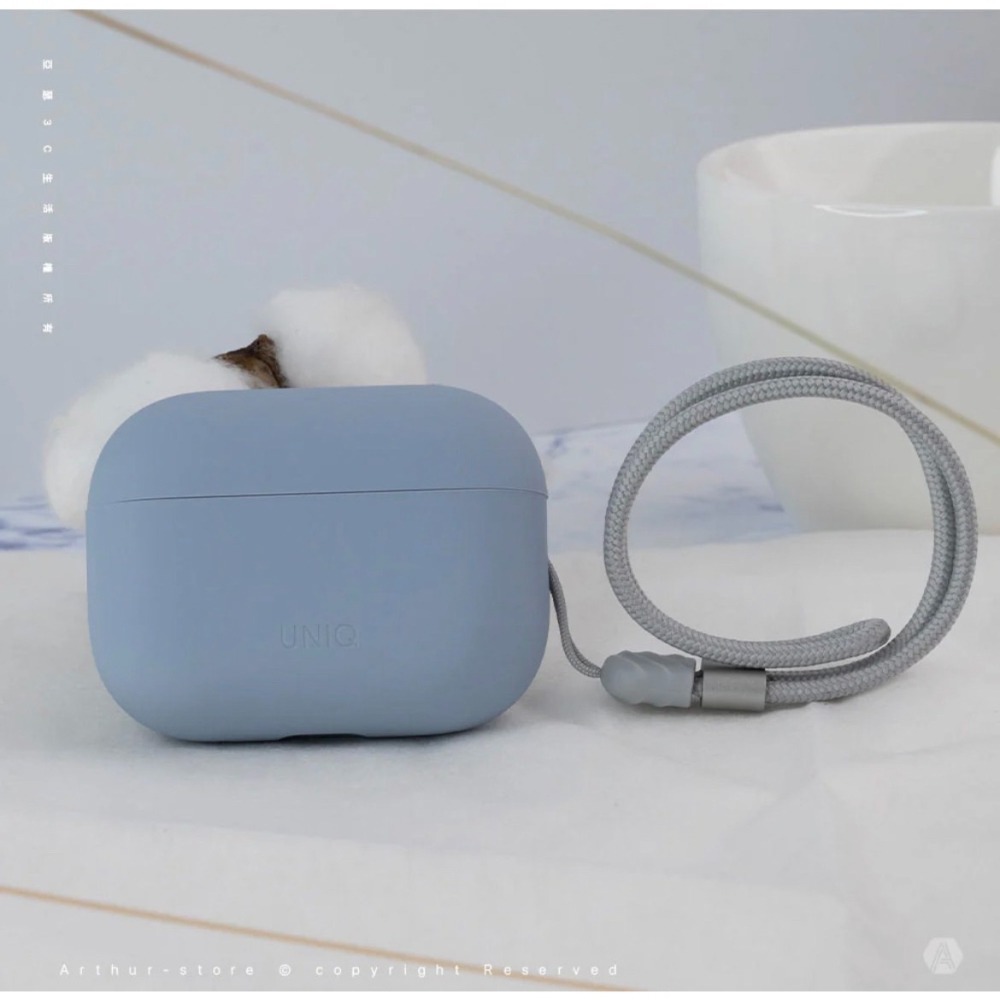 Lino 素色簡約液態矽膠藍牙耳機保護套(附掛繩) AirPods Pro 第2代-細節圖4