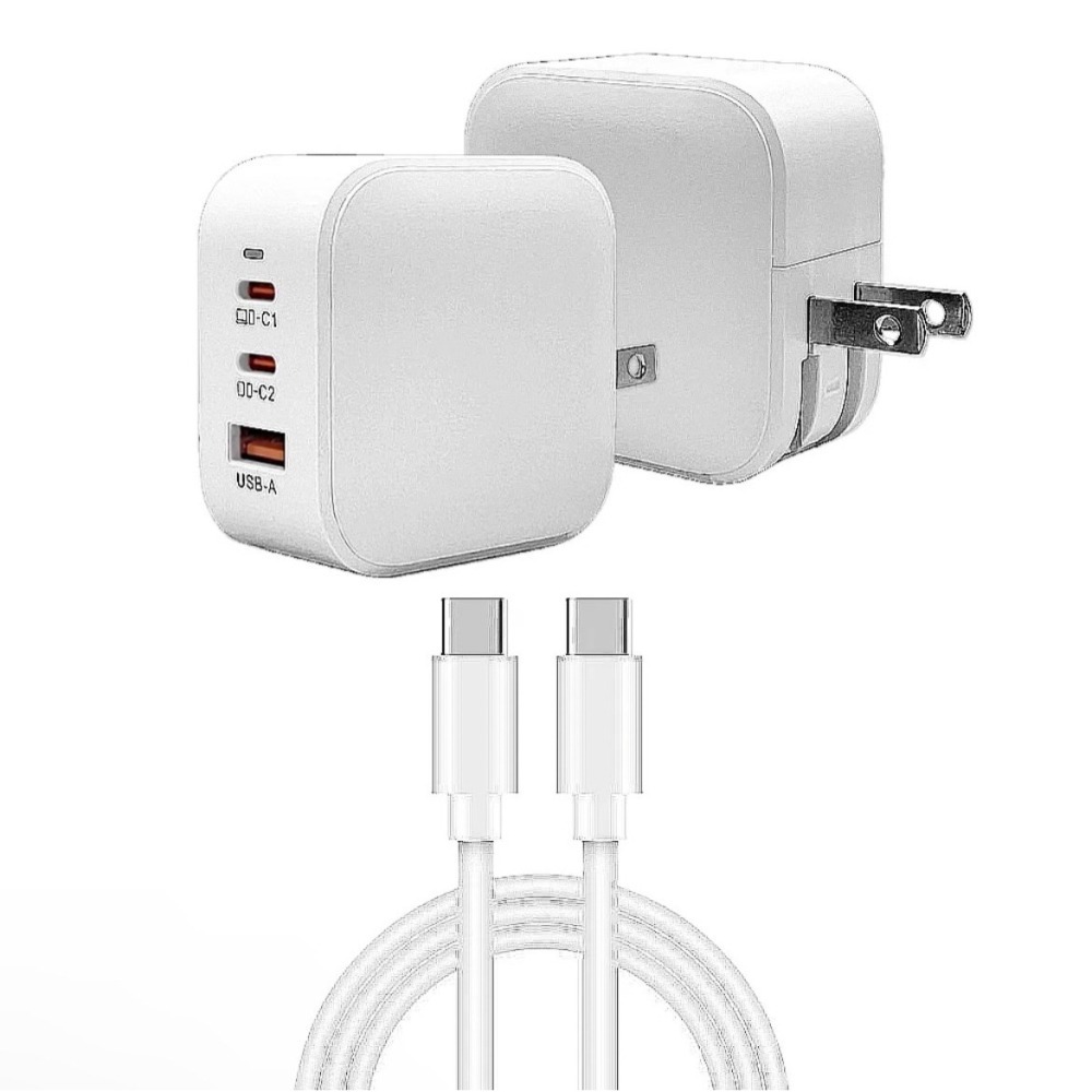 DA 65W氮化鎵雙Type-C+USB充電器+雙Type-C充電線2M(三孔/USB/PD/快充/for iPhone-細節圖7