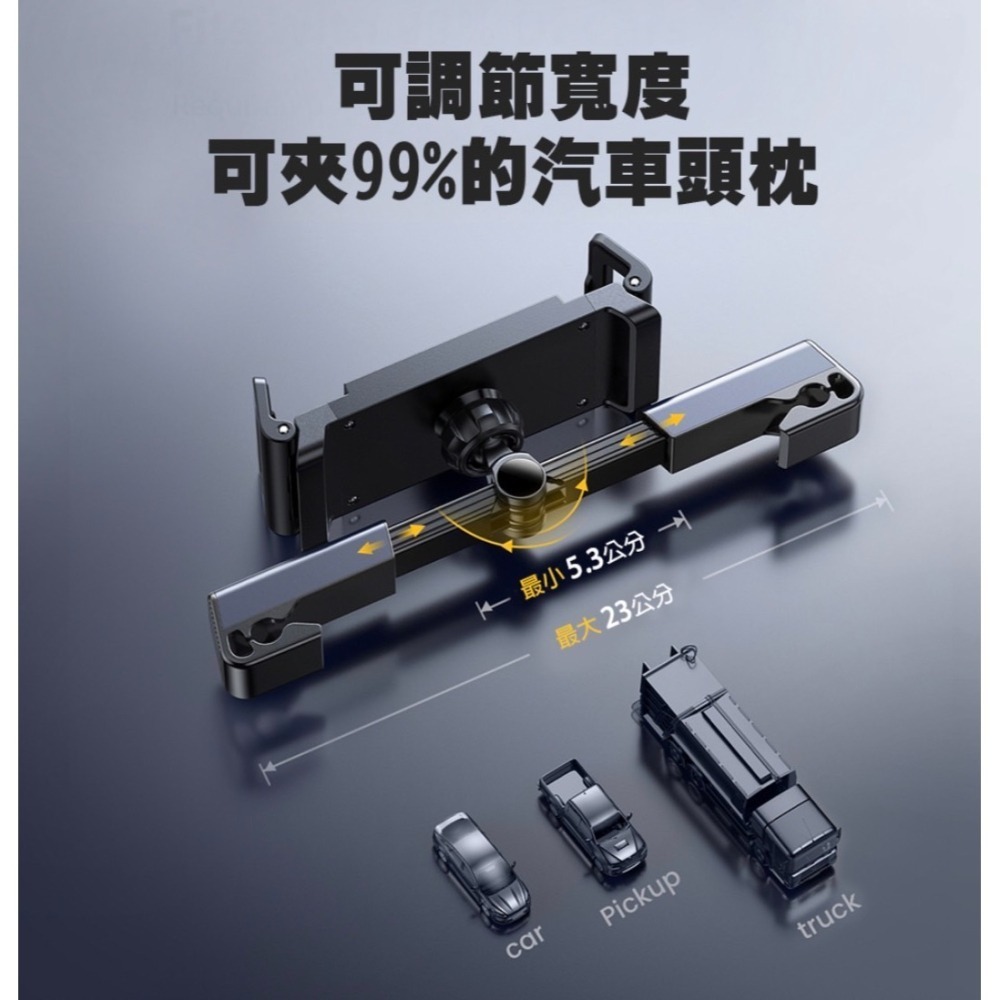 Lisen 巨力車載後頭枕支架(汽車支架/手機支架/曲面專用)-細節圖7