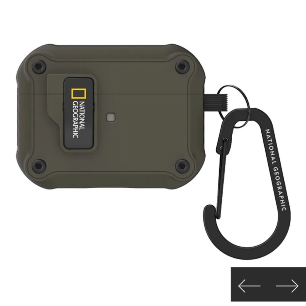 國家地理｜AirPods 自動開蓋系列耳機殼｜卡其/黑/黃/灰-細節圖4