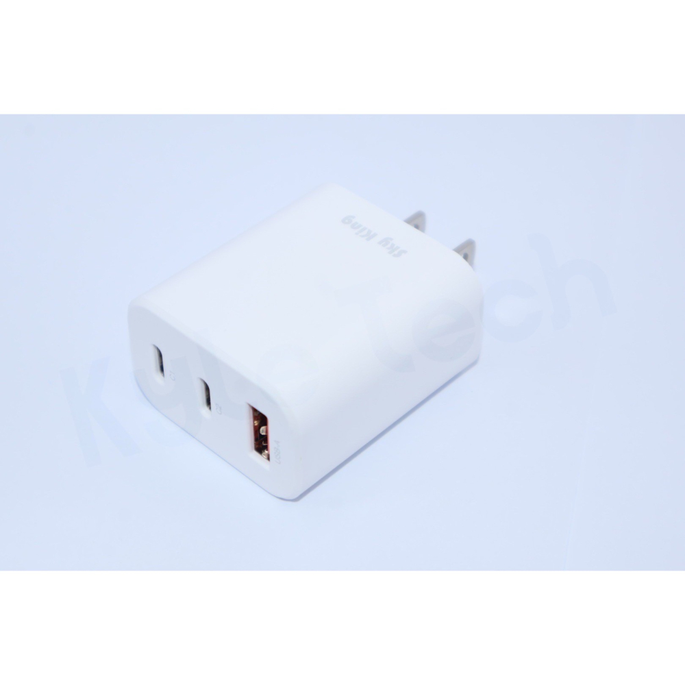 氮化鎵3孔33W 充電器 急速充電 三孔可同時充電 2PD+QC Type-C USB BSMI認證-細節圖6