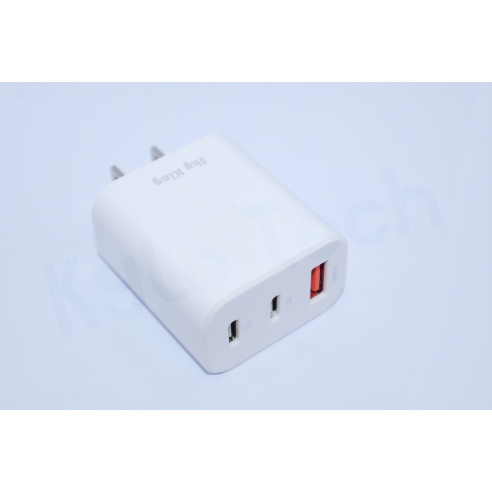 氮化鎵3孔33W 充電器 急速充電 三孔可同時充電 2PD+QC Type-C USB BSMI認證-細節圖8