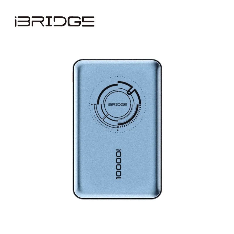 【iBRIDGE】10000mAh 磁吸支架式行動電源 藍黑雙色款 (IBM001)-細節圖2