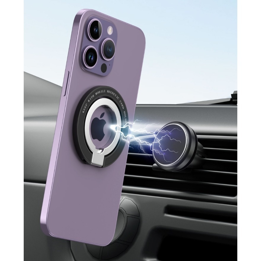 兩段式MagSafe磁吸磁吸指環 旋轉支架 磁吸指環扣 充電支架 旋轉手機架 懶人支架 鋁合金支架-細節圖9