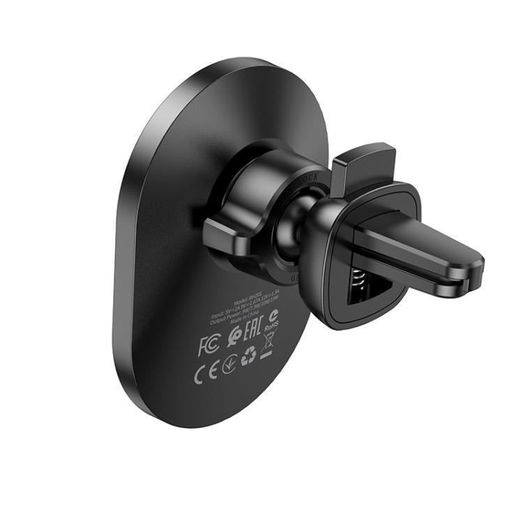 Borofone BH201 藍影磁吸無線快充車載支架 適用於iPhone 12/13系列（黑色）-細節圖3