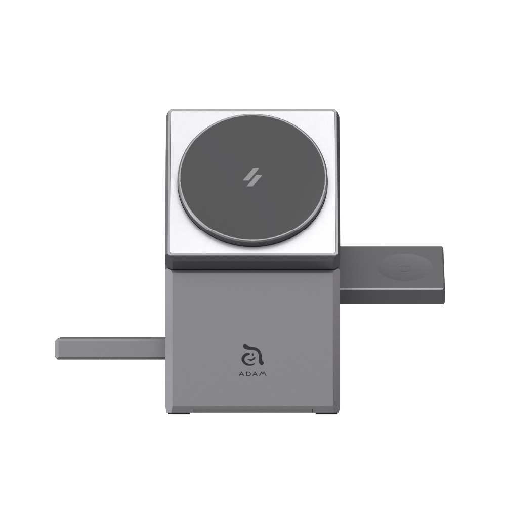 Mag Qube Qi2 立方體智慧型三合一旅行磁吸無線充電座 鈦-細節圖4