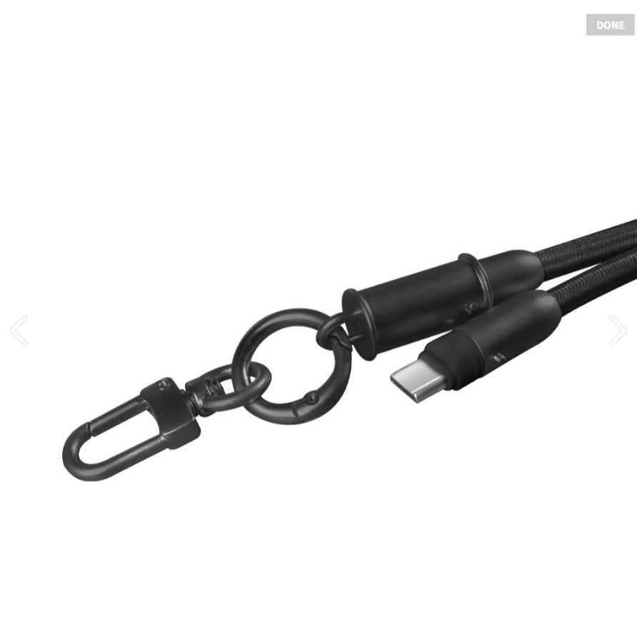 【iBRIDGE】編織掛繩急速充電線-35cm (IBA009)-細節圖3