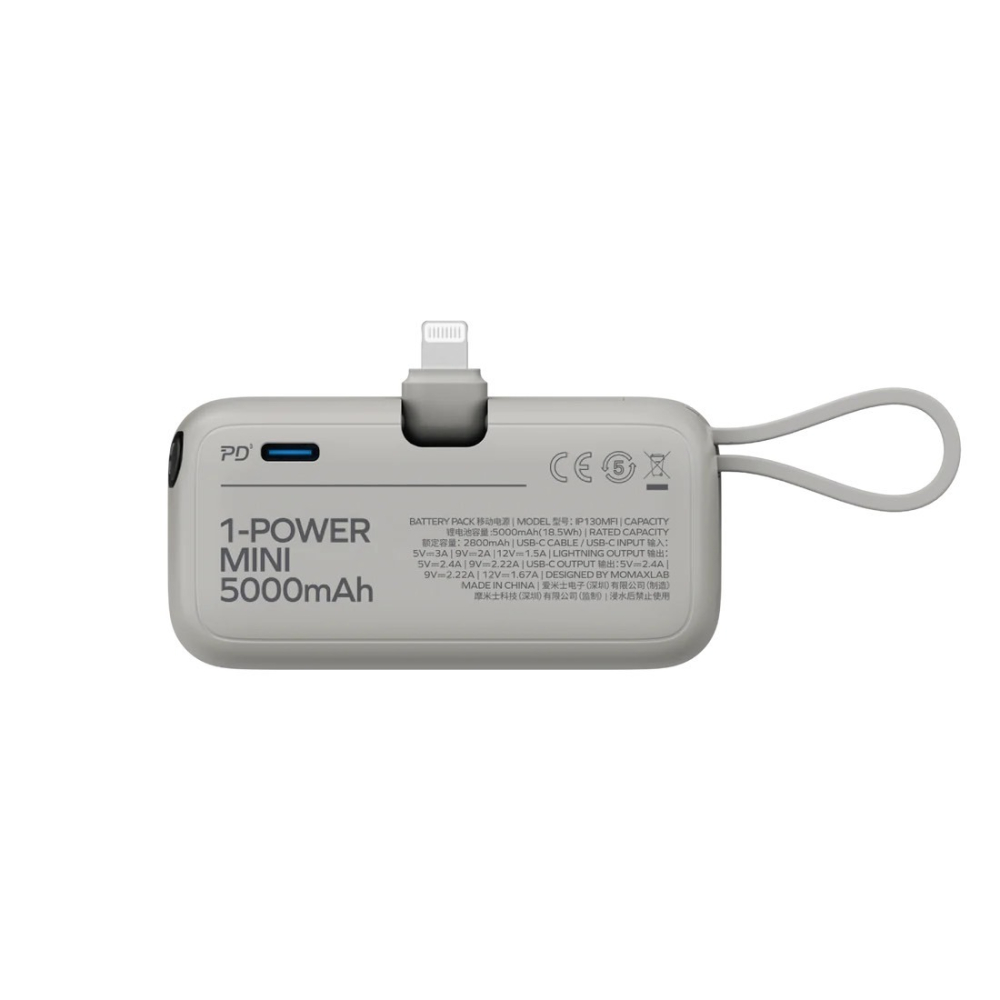 1-Power Mini MFi 5000mAh 迷你帶線行動電源-細節圖6