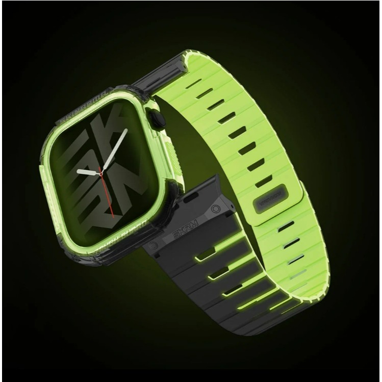 Gemini Apple Watch 雙色矽膠磁吸錶帶 夜光組-細節圖4