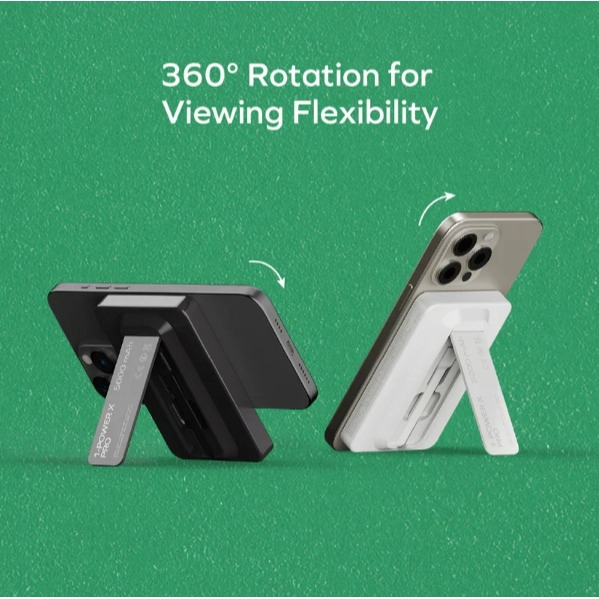 1-Power X Pro 5000mAh 磁吸內建USB-C線行動電源-附支架-細節圖5