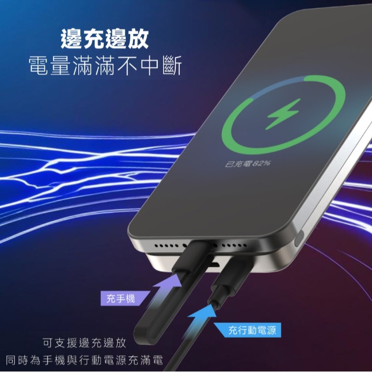 KooPin台灣製造 5000mAh 吸附式 Lightning自帶線快充行動電源-細節圖5