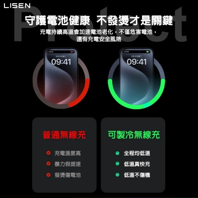 Lisen 2E567 15W Qi2認證 三合一磁吸無線充折疊支架-細節圖5