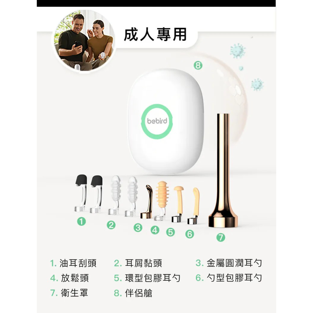 【Bebird｜蜂鳥】HOME 30S 耳勺配件組（裸裝）-規格圖3