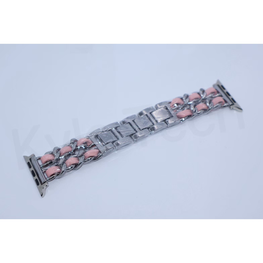 Apple Watch 時尚拼接錶帶 | 精鋼鏈 + 布藝質感-細節圖2