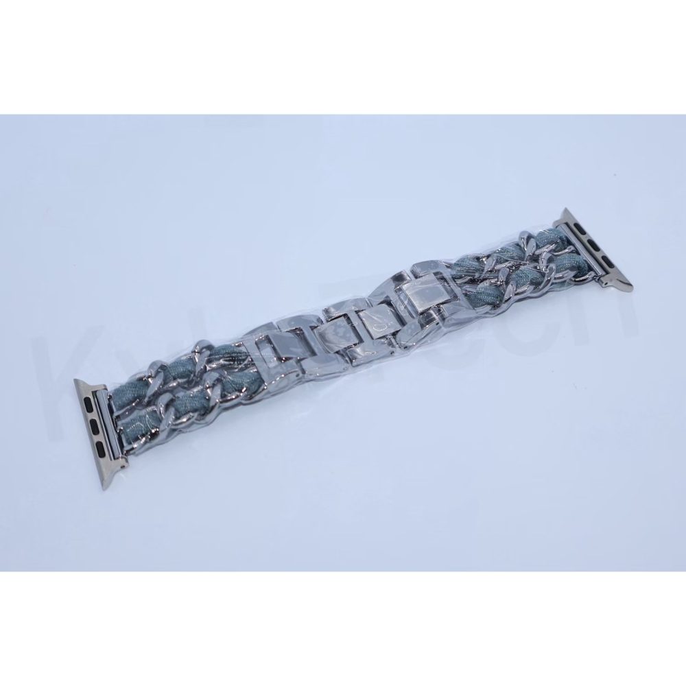 Apple Watch 時尚拼接錶帶 | 精鋼鏈 + 布藝質感-細節圖3