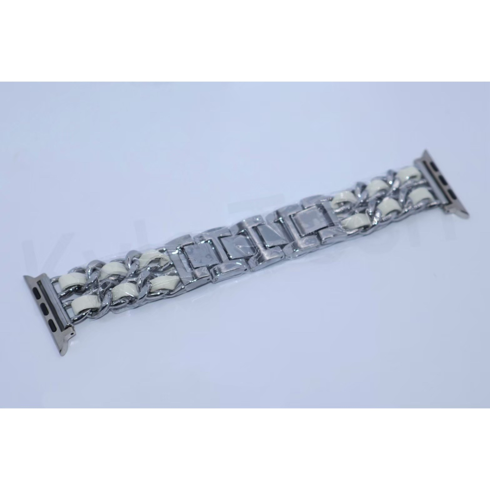 Apple Watch 時尚拼接錶帶 | 精鋼鏈 + 布藝質感-細節圖4