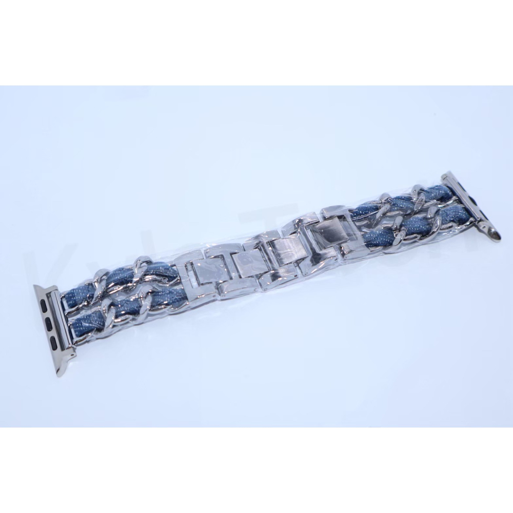 Apple Watch 時尚拼接錶帶 | 精鋼鏈 + 布藝質感-細節圖5