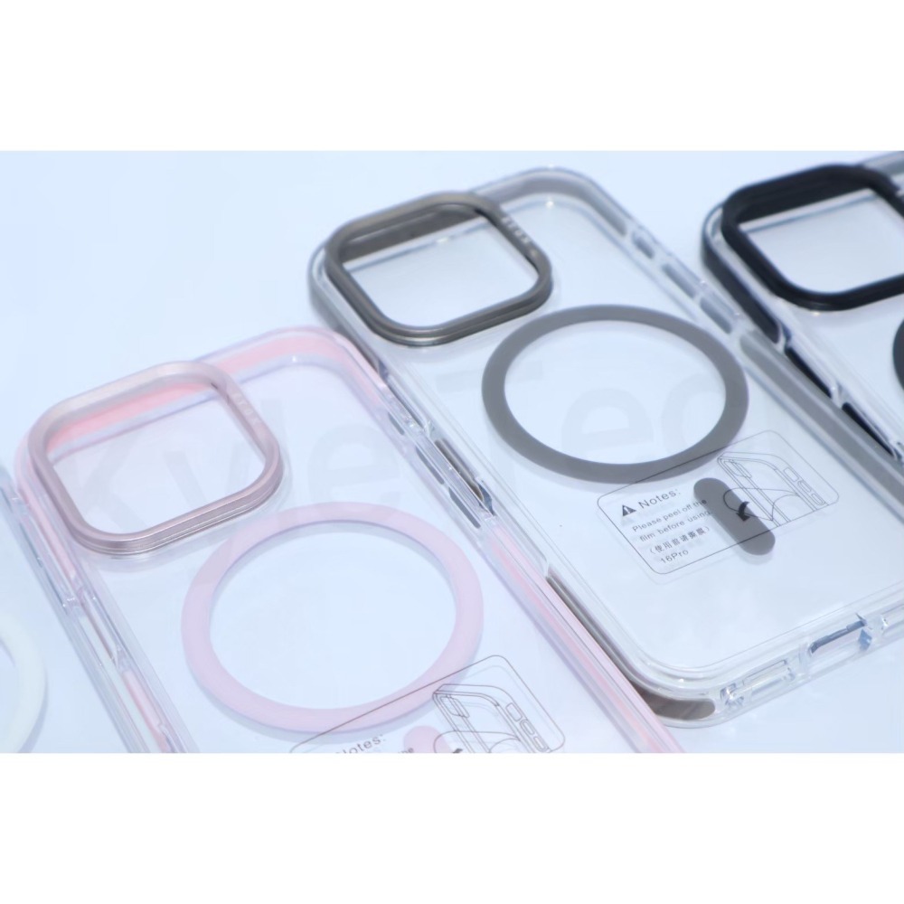 極簡透亮磁吸手機殼-粉-細節圖4