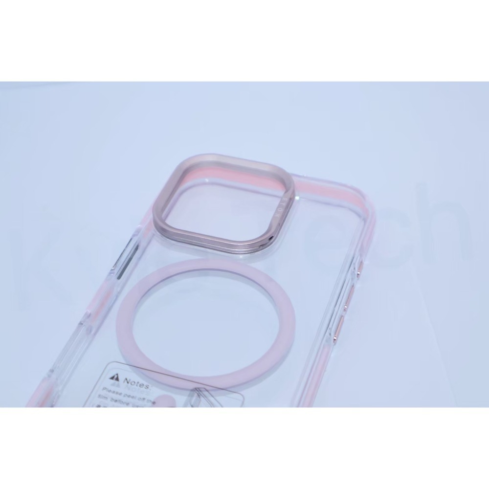 極簡透亮磁吸手機殼-粉-細節圖5
