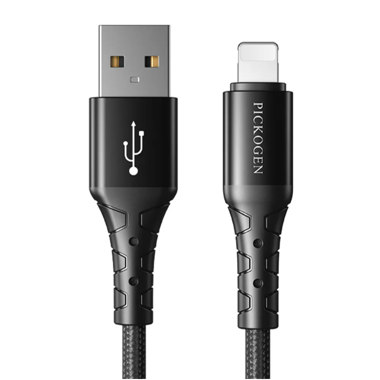 PICKOGEN USB-A to Lightning/iPhone充電線傳輸線編織線 1M/2M-規格圖1