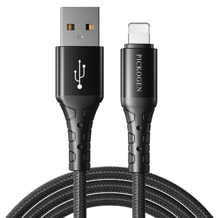 PICKOGEN USB-A to Lightning/iPhone充電線傳輸線編織線 1M/2M-規格圖1