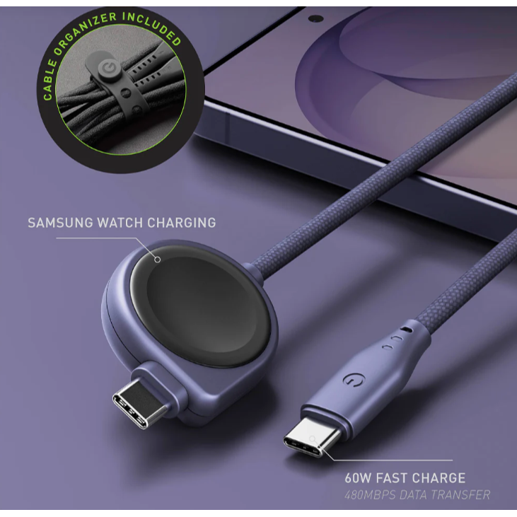ENERGEA USB-C to USB-C+Samsung Watch 二合一手錶充電線 1.5M-細節圖2