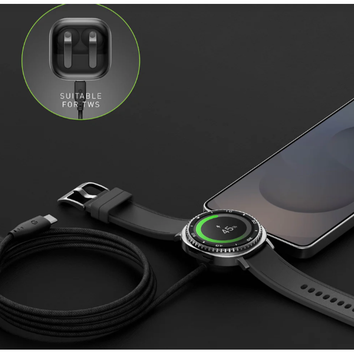 ENERGEA USB-C to USB-C+Samsung Watch 二合一手錶充電線 1.5M-細節圖5