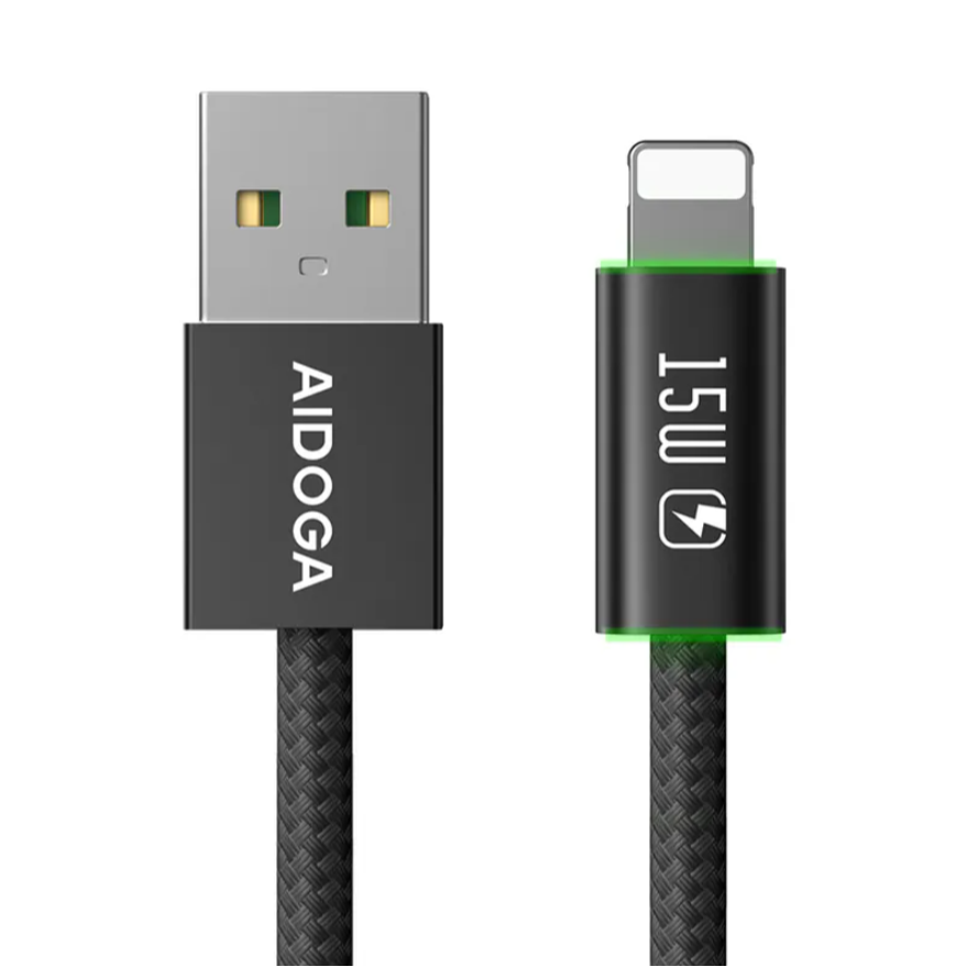 AIDOGA 艾迪伽 超薄 USB-A TO Lightning充電傳輸編織快充線 LightFlex系列-細節圖2