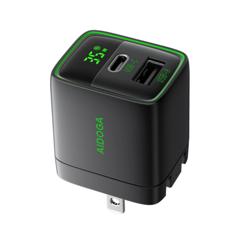 AIDOGA 雙孔 Type-C+USB GaN氮化鎵充電器 35W快充 PD/QC 數顯 ArcSyn系列-細節圖2