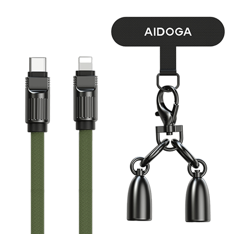 AIDOGA  PD/Lightning/Type-C/iPhone充電線傳輸線快充線 手機掛繩 子彈系列 1.2M-規格圖1