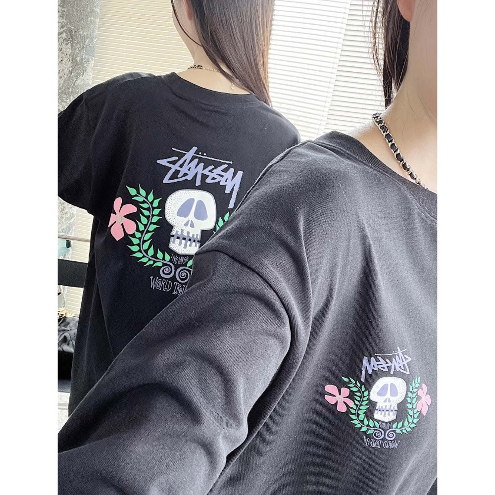 STUSSY SKULL CREST TEE 骷魯 花圈 短袖 男女 情侶款-細節圖7