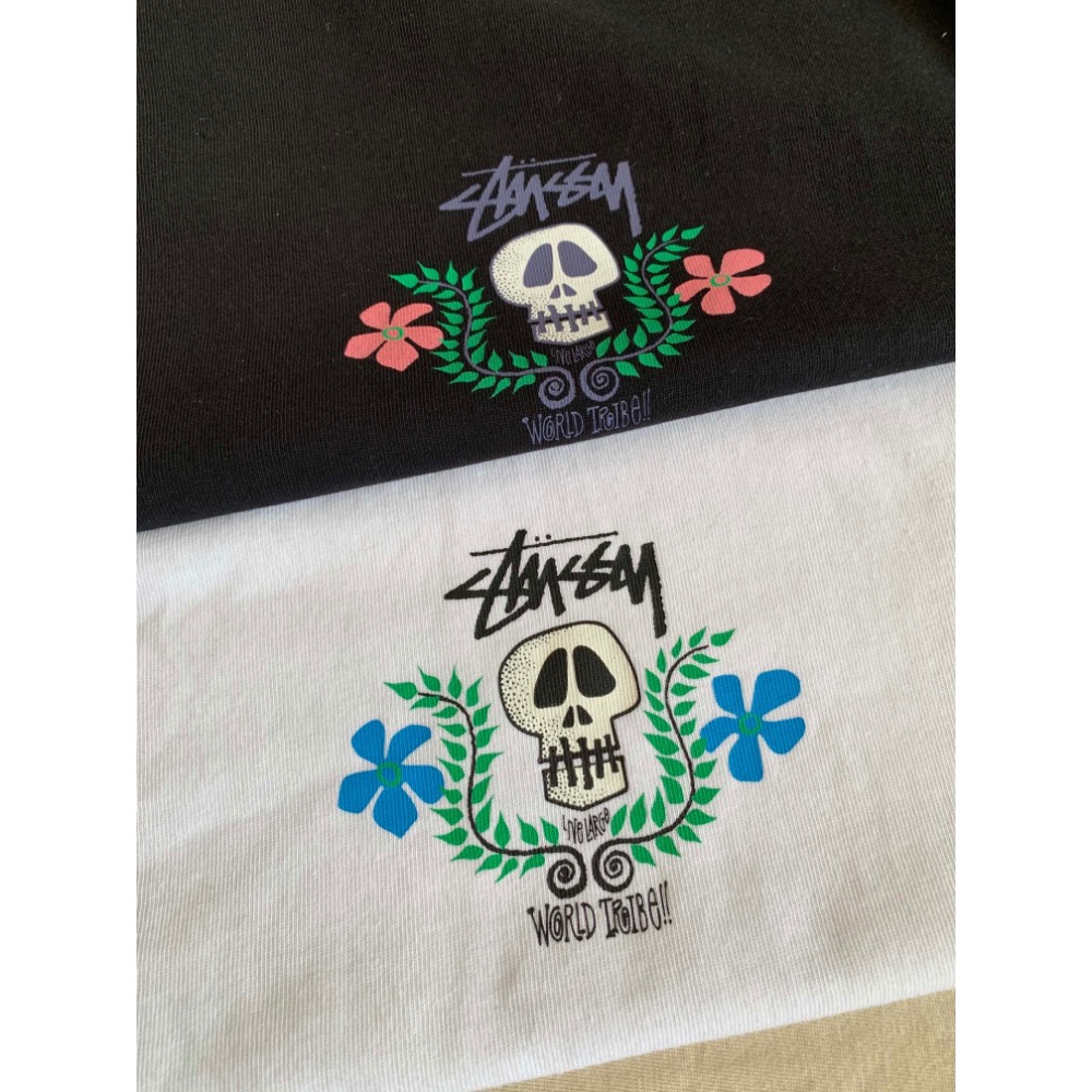 STUSSY SKULL CREST TEE 骷魯 花圈 短袖 男女 情侶款-細節圖10