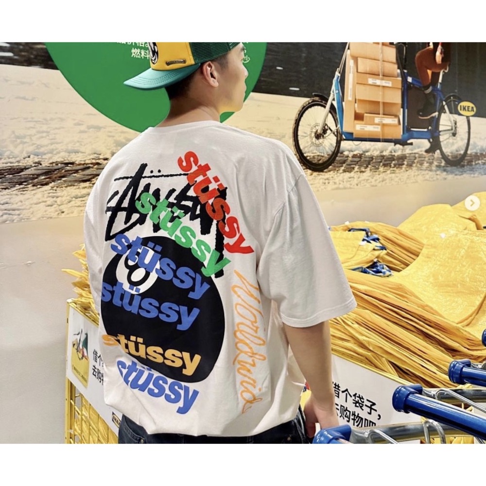 STUSSY SS23 TEST STRIKE PIGMENT DYED TEE 塗鴉款 八號球 短袖 男女 情侶款-細節圖2