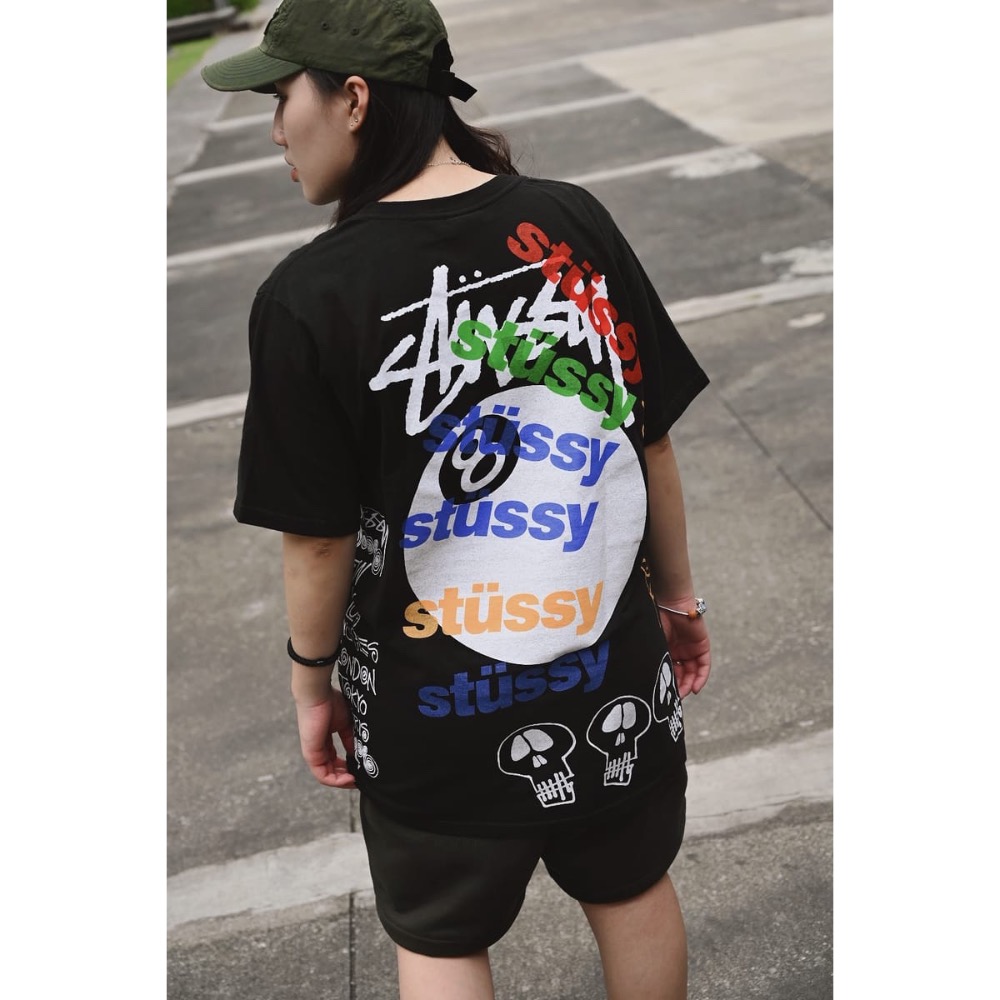 STUSSY SS23 TEST STRIKE PIGMENT DYED TEE 塗鴉款 八號球 短袖 男女 情侶款-細節圖6