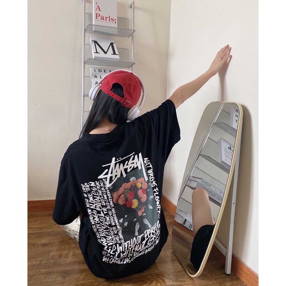 STUSSY CAMELLIAS DYED TEE 山茶花 花卉 印花短袖 男女 情侣款-細節圖5