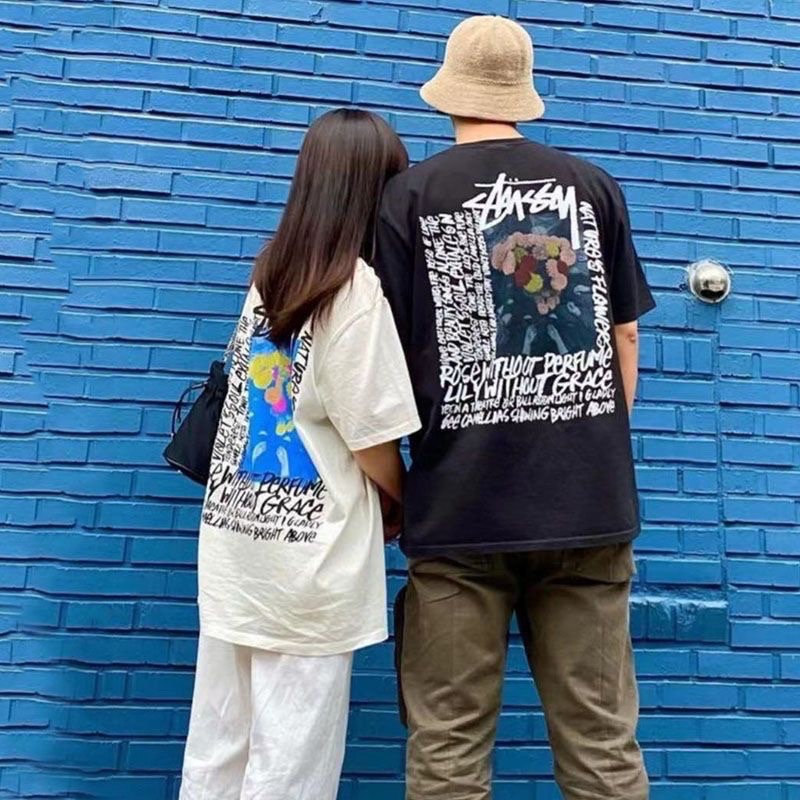 STUSSY CAMELLIAS DYED TEE 山茶花 花卉 印花短袖 男女 情侣款-細節圖7