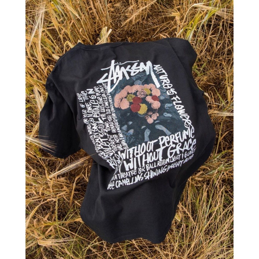 STUSSY CAMELLIAS DYED TEE 山茶花 花卉 印花短袖 男女 情侣款-細節圖11