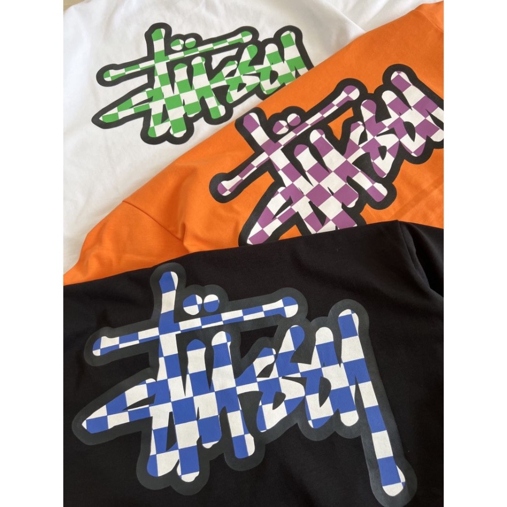 STUSSY SS23 CHECKER STOCK TEE 格紋 LOGO  短袖 情侶款 棋盤格 賽車-細節圖2