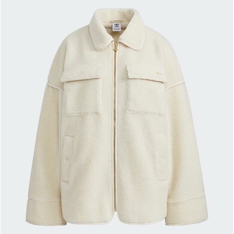 全新 冬天 情侶穿搭 Lisa同款 熱賣adidas Originals 秋冬時尚可愛好搭！愛迪達 羊羔毛外套 刷毛外套-細節圖2
