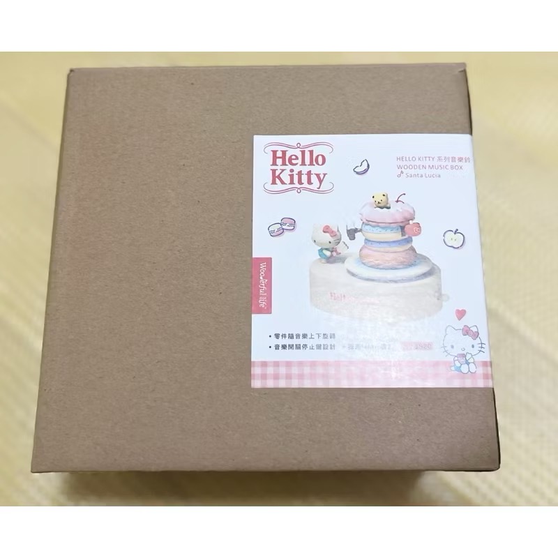 全新僅拆封 Hello Kitty 音樂盒 甜甜圈 上下動音樂盒 三麗鷗  音樂盒 木製音樂盒 禮物-細節圖2