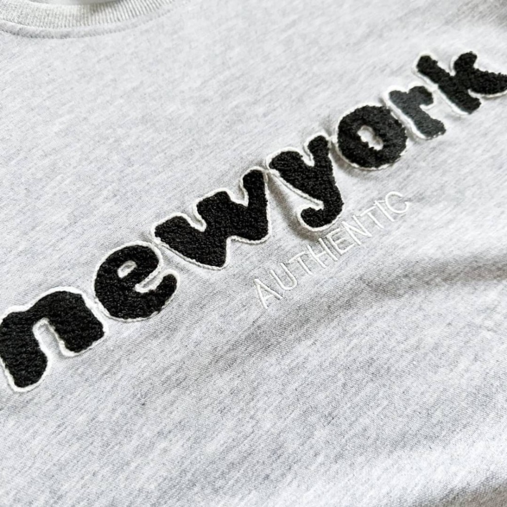 18725 毛巾刺繡NEW YORK韓版短T -4色--細節圖10