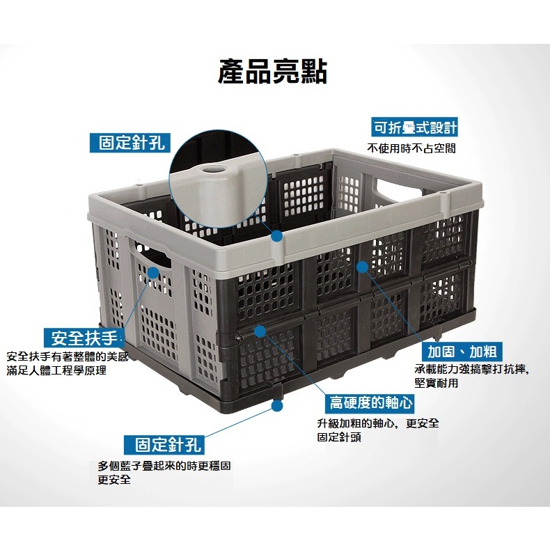 【現貨】STANLEY 摺疊收納籃 收納筐 承重25公斤 可堆疊 史丹利 COSTCO 物流快遞-細節圖6
