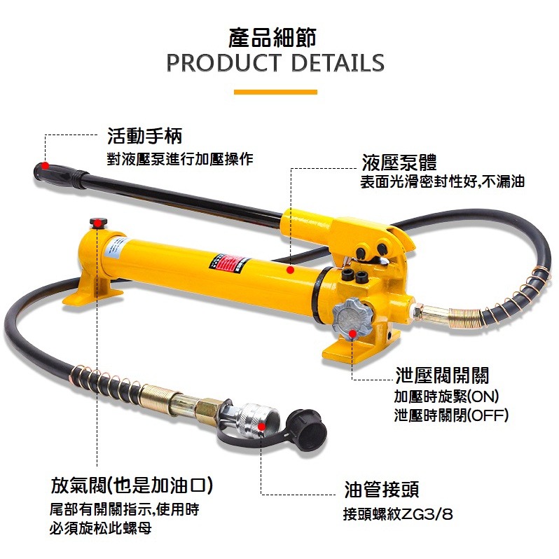 【現貨】油壓幫浦 泵浦 小型油壓泵浦 高壓泵浦 油壓泵 CP-700 700Kg/cm2 ZG3/8快速接頭 CP700-細節圖4