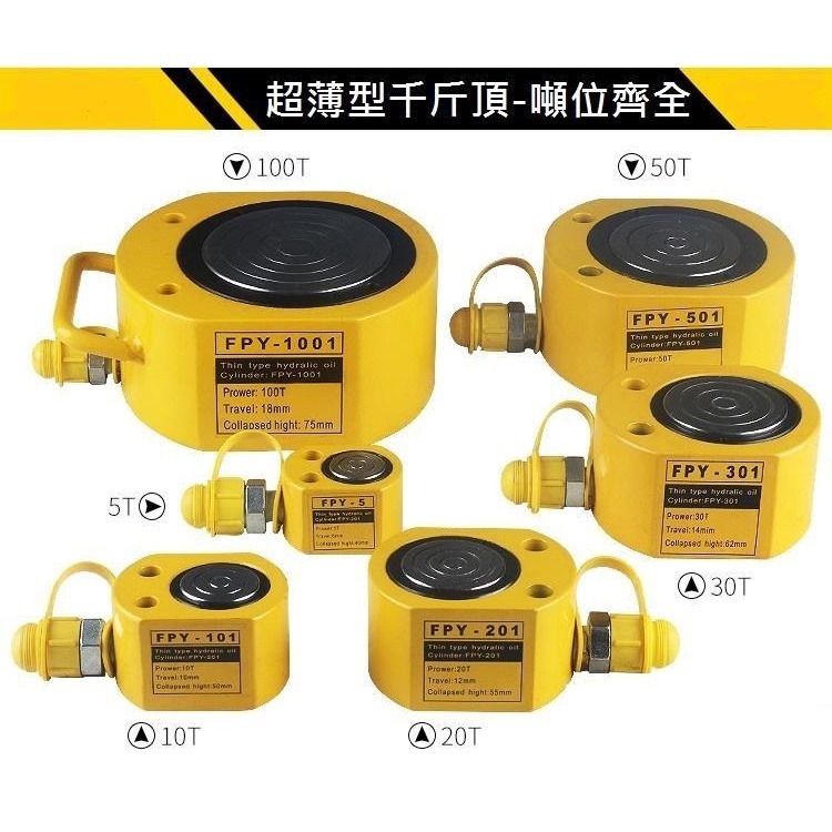 【現貨】超薄型液壓油壓千斤頂 油壓缸 分離式千斤頂 分體式千斤頂 30T 14mm FPY-30T 起重工具-細節圖5