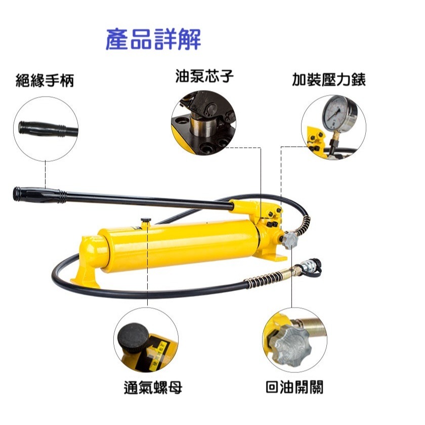【現貨】手動油壓液壓泵浦 油壓泵 手動油壓泵浦 超高壓泵浦 1.2L CP-700A 方形 ZG3/8快速接頭-細節圖3